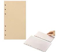 Recharge de papier A6, 160 pages/80 feuilles, 6 trous perforés, papier ligné, planificateur d'agenda, recharges pour notes, réunion, carnet de voyage (kraft vierge).
