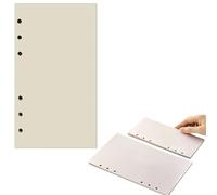 Recharge de papier A6, 160 pages/80 feuilles, 6 trous perforés, papier ligné, planificateur d'agenda, recharges pour notes, réunion, enregistrement de voyage (type vierge, 80 feuilles)