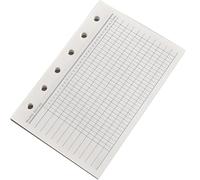 Recharge de papier A7, 40 feuilles avec lignes quadrillées, perforatrice à 6 trous, suivi des dépenses, emploi du temps quotidien et hebdomadaire