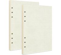 Recharge De Papier Quadrillé A5, 100 G/M², Papier De Remplissage À Quatre Règles Pour Classeur/Planificateur/Journal/Peinture, 160 Feuilles/320 Pages (Grille Beige, 160 Feuilles, A5)[Z970]