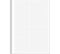 Recharge de papier quadrillé A5 non perforé - Papier quadrillé pour classeur à anneaux/bloc-notes à spirale, inserts de planificateur, 100 feuilles/200 pages de papier quadrillé, pages blanches 100