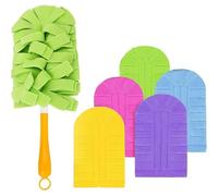 Recharge de plumeau électrique réutilisable 360° en Microfibres lavables, Compatible avec la Plupart des plumeaux, 1 poignée + 5 recharges