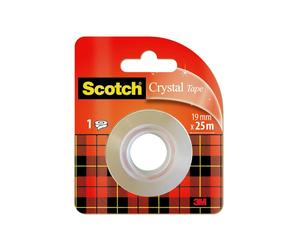 Recharge de ruban adhésif 3M Scotch Crystal avec 1 rouleau de 19 mm x 25 m x12 morceau