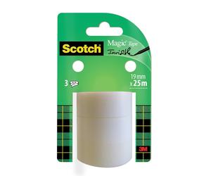 Recharge de ruban adhésif 3M Scotch Magic avec 2 rouleaux de 19 mm x 7,5 m x12 morceau