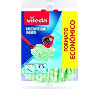 Recharge de serpillière Vileda Microfibre Eco, 100% microfibre, haute capacité de nettoyage et d'absorption, vert/blanc, 2 pièces