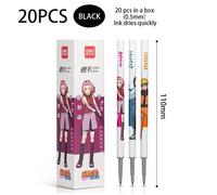 Recharge De Stylo Gel D'encre Noire, 0.5mm, 20 Pièces, Tiges De Signature, Encre Sèche Rapidement, Fournitures De Papeterie Scolaire Et De Bureau