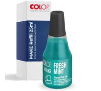 Recharge d'encre COLOP pour tampons encreurs MAKE | 25ml | Fresh mint | Menthe, Encre à base d'eau dotée d'une pointe d'application pratique, idéale pour recharger facilement les tampons encreurs.