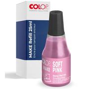 Recharge d'encre COLOP pour tampons encreurs MAKE | 25ml | Rose | Soft pink | Encre à base d'eau dotée d'une pointe d'application pratique, idéale pour recharger facilement les tampons encreurs.