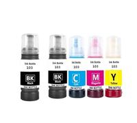 Recharge d'encre Colorante T103 103 104 - Accessoires for Imprimante De Bureau - Compatible avec Epson Eco Tank L1110 L3100 L3110 L3111 L3116 L3150 L3151 L3156 L3160 5190(1set - 5PCS)