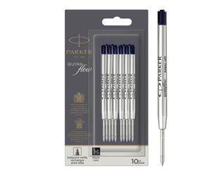 Recharge d'encre QUINK pour stylo bille M Parker - Noir - Blister de 10