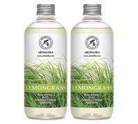 Recharge Diffuseur de Parfum Citronnelle 1000ml - Flacon 2x500ml avec Pur & Naturelle Huile Essentielle de Lemongras - Fragrance Fraîche et Durable - Lemongrass Essential Oil
