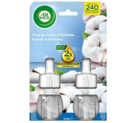 Air Wick Duopack Recharges Diffuseur désodorisant électrique huiles essentielles Fleur de Coton et Orchidée