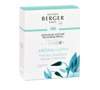 Recharge Diffuseur voiture - Maison Berger - 6419 - Aroma Happy - Blanc - Céramique parfumée
