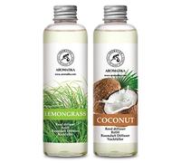 Recharge Diffuseurs de Parfum 2x200ml - аvec Arôme Lemongrass & Arôme de la Noix de Coco - Aromathérapie - Parfum de Maison Frais et apaisant - Fraîche et Durable Arôme - Spa - Bain - Restaurant