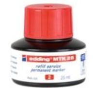 Encre de recharge edding MTK 25 - rouge - 25 ml - avec système capillaire, idéale pour une recharge propre et simple de presque tous les marqueurs permanents edding.