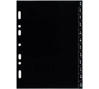 Exacompta Recharge intercalaire alphabétique 18223E A-Z plastique Exatime 17 12 feuillets Noir
