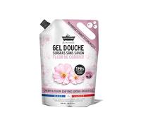 Recharge Gel Douche Fleur de Cerisier 900ml Les Petits Bains de Provence - Gel Douche surgras sans savon, +98% ingrédients naturels, pour mains, corps et cheveux, recyclable