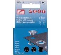 Recharge œillets Prym avec rondelles - 5 mm - Argent - Lot de 80 Argent