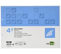 Recharge Liderpapel RC01 Quart Paysage 100 H 2Tca-01 Tableau 4 mm 2 trous avec marge