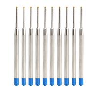 Recharge métal, 10 pièces Recharges de Stylo à Bille à Pointe Moyenne, Style Standard Universel, Encre Bleue 1 mm Bleu
