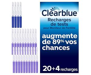 Recharge Moniteur De Fertilité Clearblue 20 Tests Ovulation + 4 Grossesse | test ovulation, test ovulation clearblue, tests d'ovulation et de fertilité, test d'ovulation, clearblue test ovulation