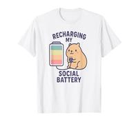 Recharge My Social Battery Cute Kawaii Capybara T-Shirt