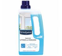 STARWAX - Nettoyant Spécial Vitres et Miroirs - Dégraisse et Evite le Réencrassement - Haute Teneur en Alcool - Parfum Frais - Séchage Rapide - Fabriqué en France - 1l