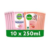Recharge No-Touch Savon Liquide Mains - Action Nettoyante Eau de Rose & Beurre de Karité et Citron - 10 Recharges 250ml