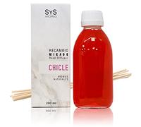 Recharge pour diffuseur Mikado senteur chewing-gum - 200 ml - SYS Aromas | Recharge pour diffuseur à bâtonnets - Parfum doux et fruité longue durée - Pour maison, bureau et cadeau - 8 bâtonnets