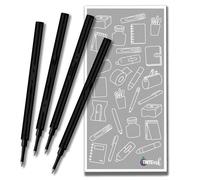 Recharge pour stylo à bille large 1,0 mm Compatible avec les recharges de stylo Schmidt 888 et d'autres stylos Choisissez la couleur et la quantité avec l'enveloppe Tinte Ink (Noir, 4)