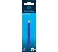 Recharge pour stylo à quatre couleur Take 4 (2 x bleue). Largeur de trait M. Avec la technologie Viscoglide® pour une écriture extraordinairement douce et fluide. Indélébile selon la norme ISO 12757-2