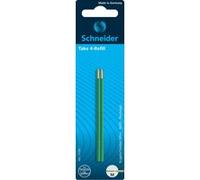 Schneider Recharges pour stylo Take 4 – 2 x vert, trait M, Viscoglide® indélébiles