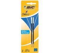 BIC – Recharge d'encre pour stylo à bille 4 couleurs – Pointe moyenne 1 mm – Encre bleue