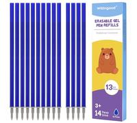 Recharge pour stylo gel effaçable, compatible avec Legami, 14 pièces, bleu, hauteur 13 cm, encre thermosensible, pointe 0,7 mm, particulièrement adapté pour l'école et la vie quotidienne