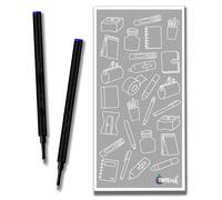 Recharge roller fine 0,6 mm compatible avec les recharges Schmidt 888 et autres stylos - Couleur et quantité au choix - Avec enveloppe Tinte Ink (Bleu, 2)