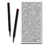 Recharge roller fine 0,6 mm compatible avec les recharges Schmidt 888 et autres stylos - Couleur et quantité au choix avec enveloppe Tinte Ink (rouge, 2)