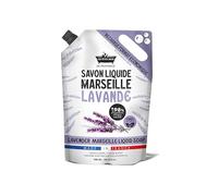 Recharge Savon Liquide de Marseille Lavande 900ml Les Petits Bains de Provence - Savon liquide naturel, +98% ingrédients d'origine naturelle, pour mains et corps, recyclable