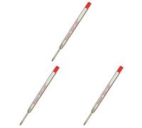 Recharge stylo à bille d' ONLINE, recharge bille métal international de grande capacité, largeur de trait M (moyen), indélébile, résistant à l´eau, 1 pièce, recharge de stylo à bille (rouge)