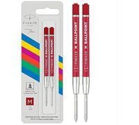 Parker recharges pour stylo bille | pointe moyenne | encre rouge QUINKflow | lot de 2