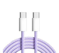 Recharge Super Rapide De Type C Vers Usb C, Tressé En Nylon, Incassable, Données De Téléphone, Directions Adaptées À L'iphone 15, Touristes, Fil De Type C.1.5m.Purple