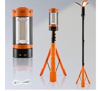 Rechargeable 10000 Mah Camping Light with Stand, Camping String Lights Rechargeable, Telescoping Camping Light for Power Outages, Hiking, Fishing (1pcs)