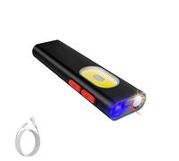 Rechargeable 1400 Lumen EDC Flat Flashlight, Compact Pocket LED Light with Magnetic Base, 10 Modes & Triple Light Sources, USB-C Charging for Camping, Emergency, Working, Hands-Free Use (1PCS)