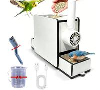 Rechargeable Bird Seed Shell Separator, Bird Seed Husk Remover, USB Charging Wooden Grain Sheller Machine with Fan, Adjustable Quick Food Shell Separator Machine for Large Parrot Macaws (1pc)