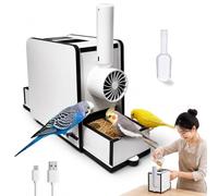 Rechargeable Bird Seed Shell Separator - USB Charging Bird Feed Husk Remover with Fan, Automatic Seed Cleaning Tool for Macaws Parrots Budgies Cockatiels Conures Bird Feeding Accessory (Without Fan)