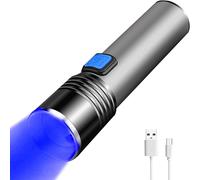 Rechargeable Blue Light Hunting Flashlights, Blood Tracking Lights, 3 Modes, Small Tactical Led Flashlight Zoomable Coyote Light Fishing Night Vision.