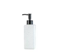 Rechargeable Bouteille de Lotion à Pousser for distribuer, Bouteille Vide en Verre, Distributeur de Savon de Salle de Bain rectangulaire Multicolore Disponible pour Savon Liquide(Blanc)
