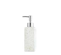 Rechargeable Bouteille de Lotion à Pousser for distribuer, Bouteille Vide en Verre, Distributeur de Savon de Salle de Bain rectangulaire Multicolore Disponible pour Savon Liquide(Beige)