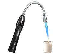 Rechargeable Briquet Tempête Long Allume Feu Bougies avec Flamme Briquet Cuisine pour Barbecue Gazinière Bois Cheminée Camping(Gaz Non Inclus)