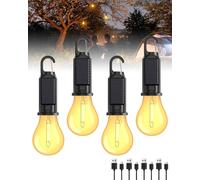 Rechargeable Camping Lamp,Usb Rechargeable Camping Lamp,Solar Camping Lamp,Adjustable Brightness Adjustable 3 Modes,Portable Rechargeable Led Lamp For Camping Accessories[4pcs]