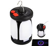 Rechargeable Camping Lantern, Solar Dimmable Lantern, Foldable Travel Light, Emergencies Phone Charger Function, Portable Waterproof Outdoor Lighting for Hiking, Fishing, Night Use